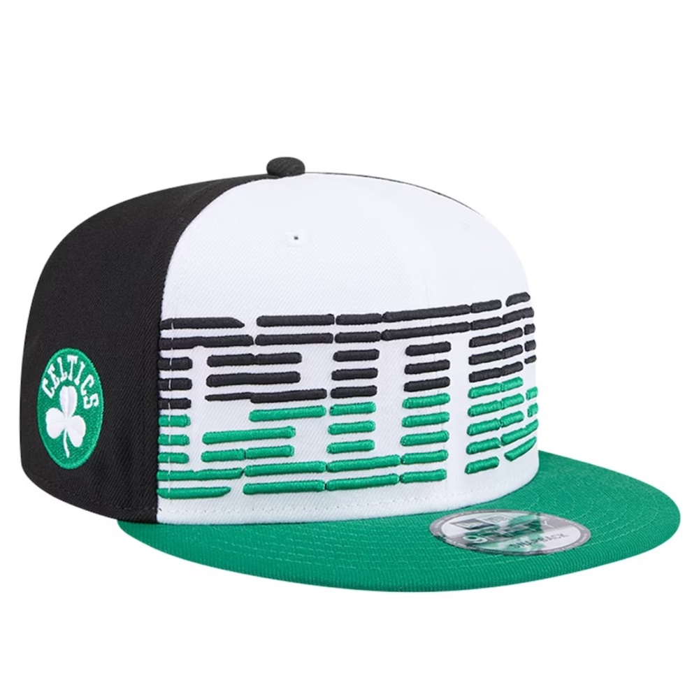 Boston Celtics New Era Throwback Gradient Tech Font 9FIFTY Snapback Hat